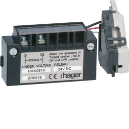 Hager HXA051H Undervoltage Release (UVR) 24V DC Delayed for x/P160-x/P630