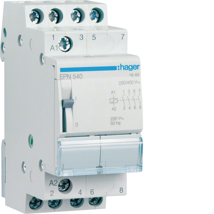 Hager EPE540 Latching Relay 4NO 230V AC 16A