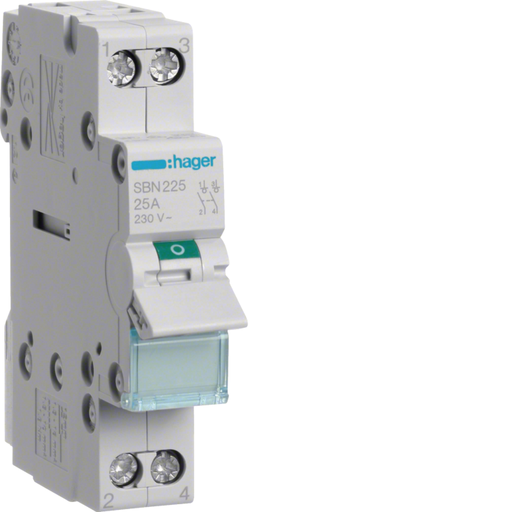 Hager SBN225 2P 25A slēdža izolators