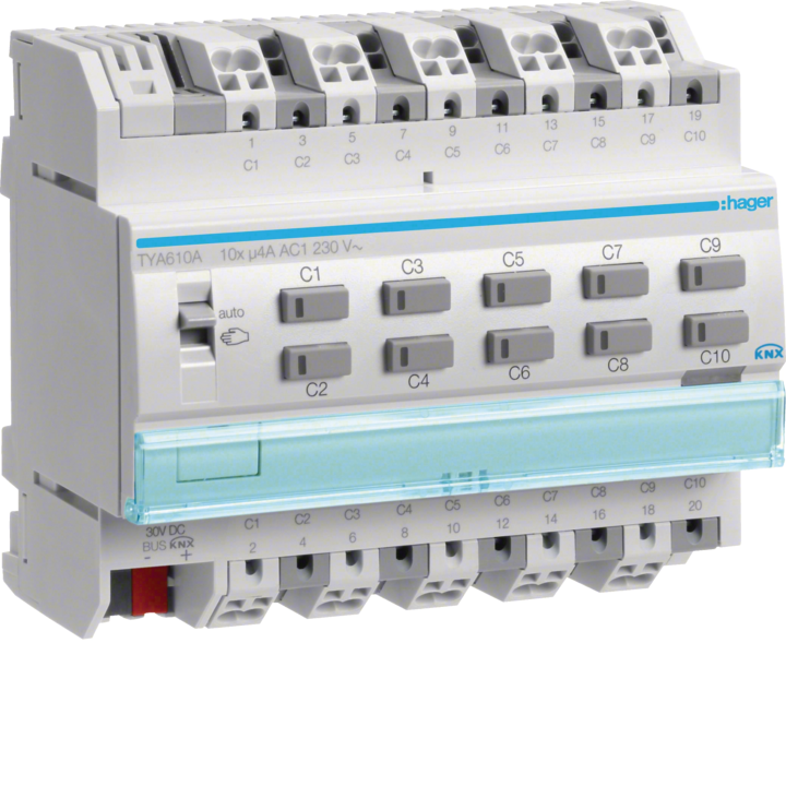 Hager TYA610A KNX Output Module 10x 4A/230V~
