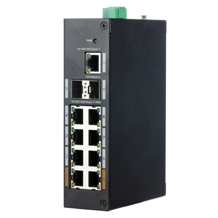 X-SECURITY XS-SWI1108HIPOE-G120DIN Managed Gigabit PoE+ Switch, 11 Ports, 120W
