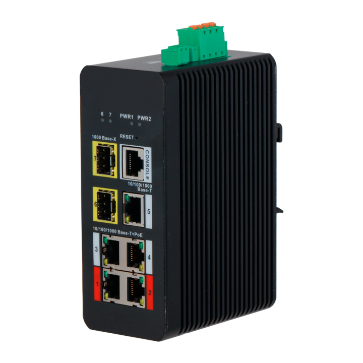 X-SECURITY XS-SWI0704HIPOE-MGF-120-DIN Managed Gigabit PoE Switch, 5 Ports, 120W