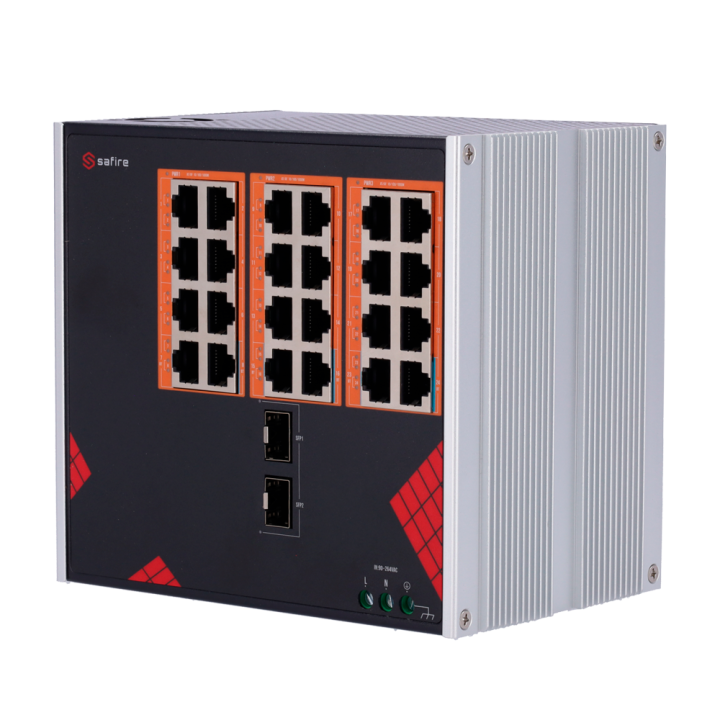 SAFIRE SF-SWI2624HIPOE-GF-AC-390-DIN Managed PoE Switch 21-Port Gigabit 390W DIN Rail