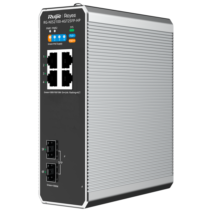 Управляемый гигабитный PoE коммутатор REYEE RG-NIS2100-4GT2SFP-HP