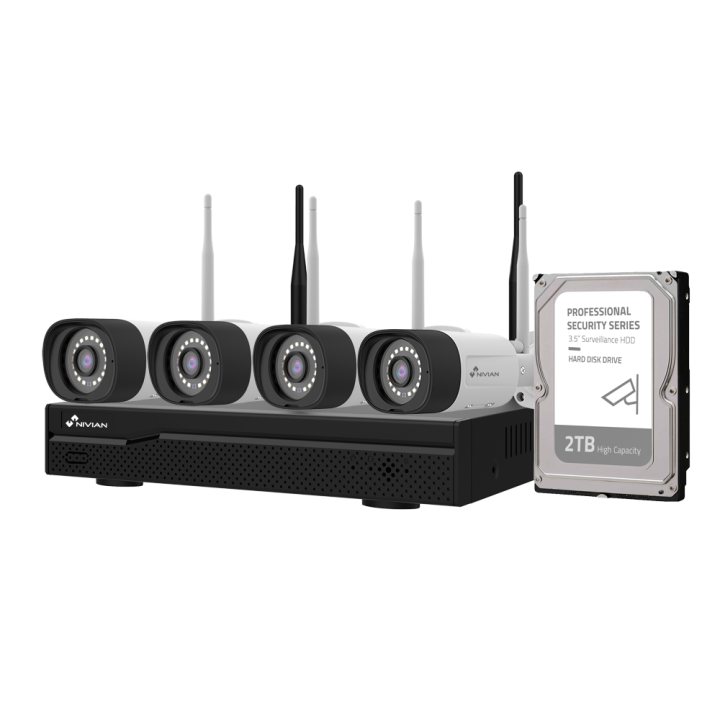 NIVIAN RETAIL NV-KIT1630W6-4CAM-2TB 4-Channel IP Camera Kit with 2TB HDD