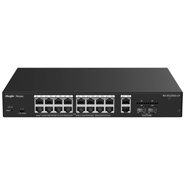 REYEE RG-ES220GS-LP 11-портовый гигабитный PoE коммутатор