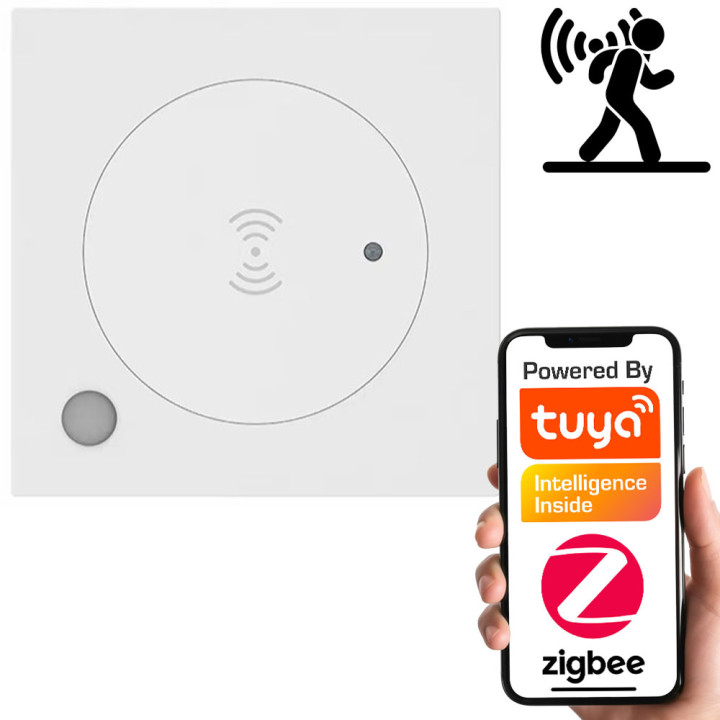 Viedais ZigBee 3.0 cilvēka klātbūtnes un apgaismojuma sensors | 24GHz radars | Sienas stiprinājums | Tuya