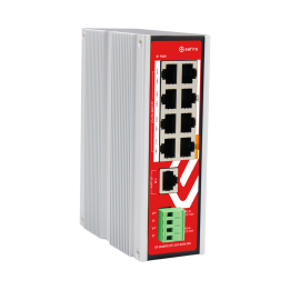 SAFIRE SF-SWI8FE1FE-1BT-80W-DIN 8-Port Managed PoE+ Switch, 1 Uplink, 80W, DIN Rail