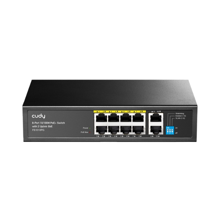 ПЕРЕКЛЮЧАТЕЛЬ POE FS1010PG 8 ПОДКЛЮЧЕНИЙ CUDY