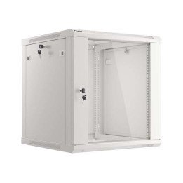 Lanberg 19" Wall-Mount Rack Cabinet 12U/600x600 V2 Grey, Glass Door (Flat-Pack)