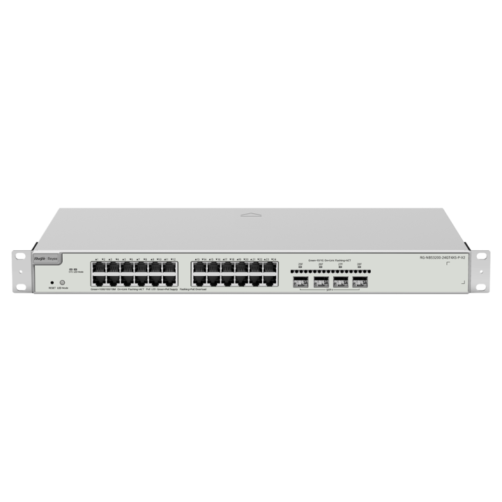 REYEE RG-NBS3200-24GT4XS-P-V2 управляемый PoE+ коммутатор 24 гигабит 4 SFP+