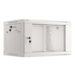 Lanberg LANB-19-06U-450-S Wall-Mount 19" Rack Cabinet 6U 600x450mm Grey Glass Door