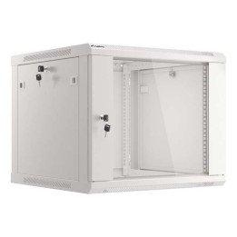 Lanberg 19" Wall-Mount Rack Cabinet 9U/600x600 V2 Grey, Glass Door (Flat-Pack)