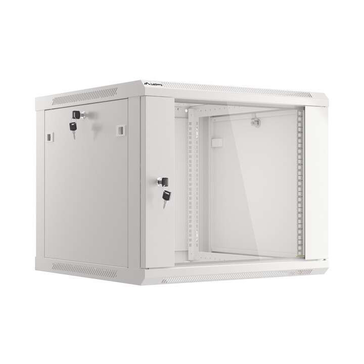 Lanberg :: Rack Cabinet 19” Sienas stiprinājums 9U/600X600 (plakans iepakojums) V2 pelēks, stikla durvis