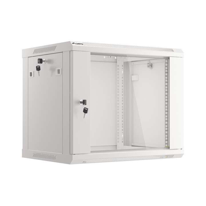 Lanberg :: Rack Cabinet 19” Sienas stiprinājums 9U/600X450 (plakans iepakojums) V2 pelēks, stikla durvis