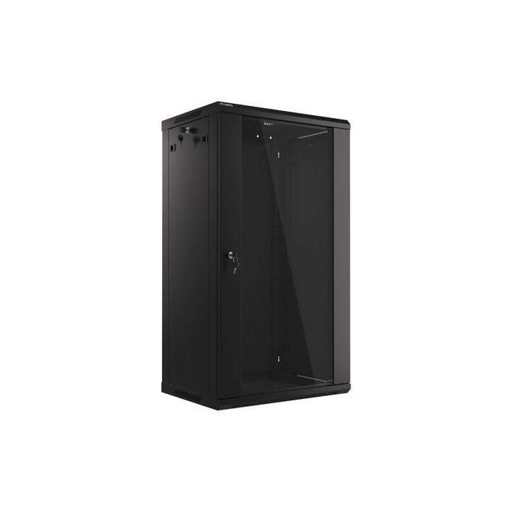 Lanberg :: Шкаф-стойка 19 дюймов для настенного монтажа 22U/600X450 (плоская упаковка) V2 Черный LANBERG
