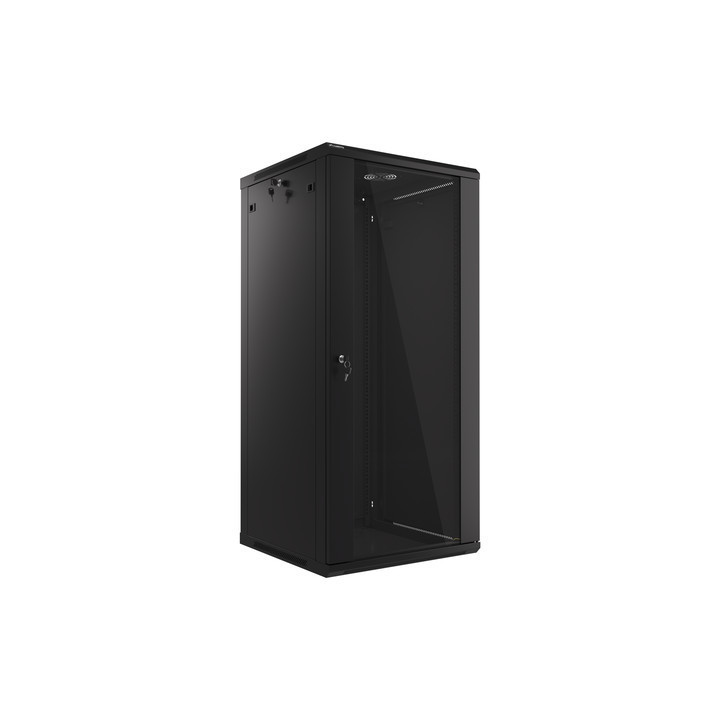 Lanberg :: Стеллаж 19” настенный 27U/600X600 (плоский) V2 Черный LANBERG