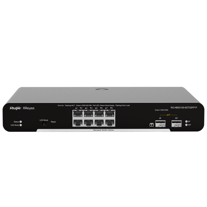 REYEE RG-NBS3100-8GT2SFP-P 8-портовый Gigabit PoE коммутатор