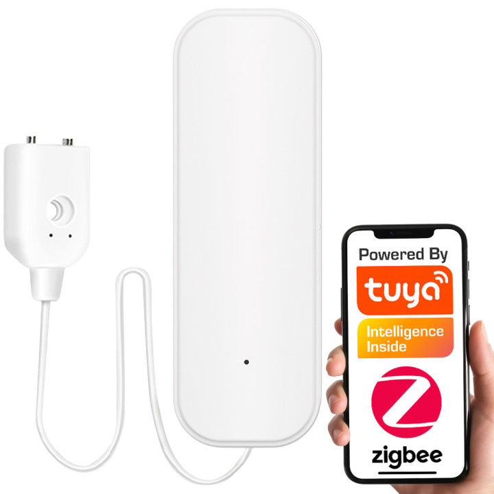 Viedais ūdens noplūdes sensors ar zondi AAA ZigBee TUYA