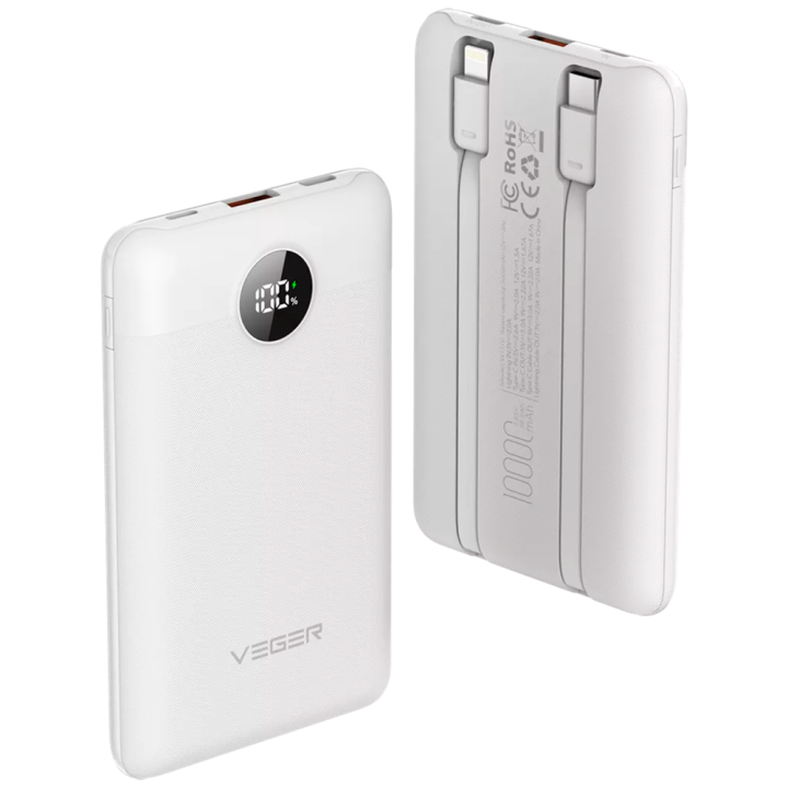 VEGER VG-W1170-W Powerbank 5001 mAh Balts