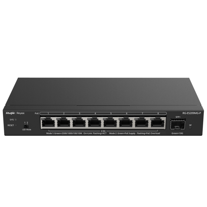 REYEE RG-ES209MG-P Управляемый 5-портовый 10GbE PoE коммутатор