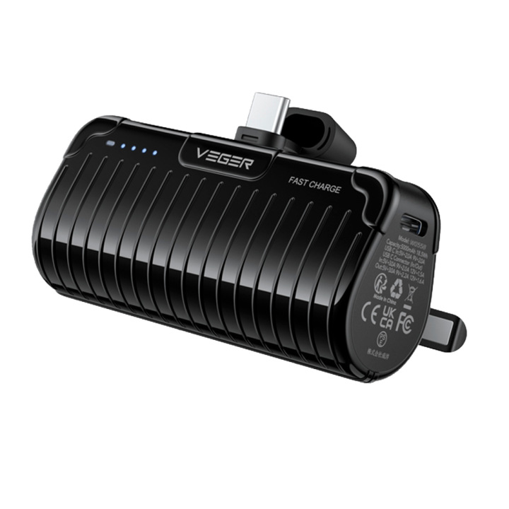 VEGER VG-W0558 5000mAh Power Bank Melns