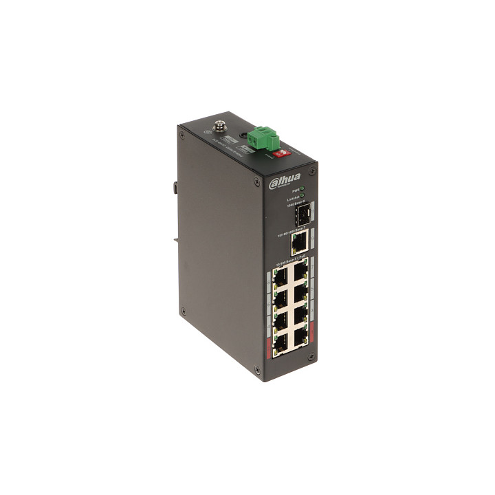 Коммутатор, Dahua PFS3110-8ET-96-V2 10-Портовый неуправляемый настольный коммутатор с 8 портами PoE