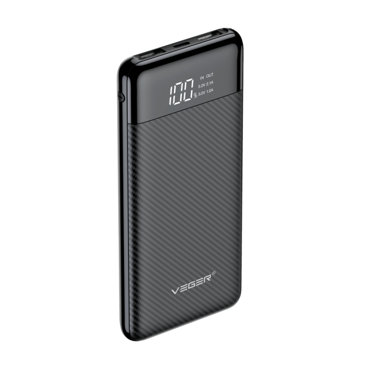 VEGER VG-W1087 5001mAh Power Bank Melns