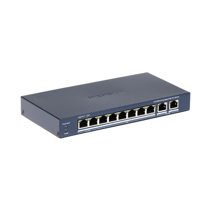 Hikvision DS-3E0310HP-E(C) 8-портовый PoE коммутатор 120W
