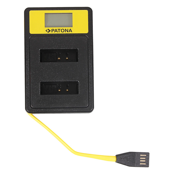 Lādētājs Dual Canon NB-13L s LCD, USB