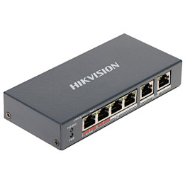 ПЕРЕКЛЮЧАТЕЛЬ POE DS-3E1106HP-EI 4 ПОДКЛЮЧЕНИЯ Hikvision