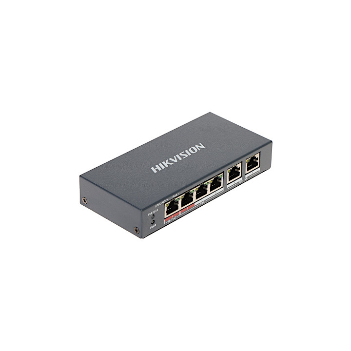 ПЕРЕКЛЮЧАТЕЛЬ POE DS-3E1106HP-EI 4 ПОДКЛЮЧЕНИЯ Hikvision