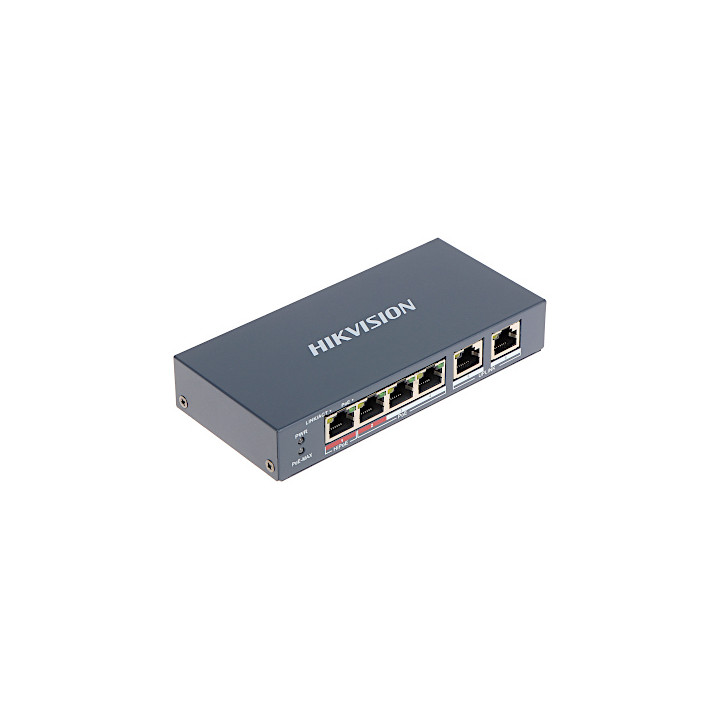 ПЕРЕКЛЮЧАТЕЛЬ POE DS-3E0106HP-E 4 ПОДКЛЮЧЕНИЯ Hikvision