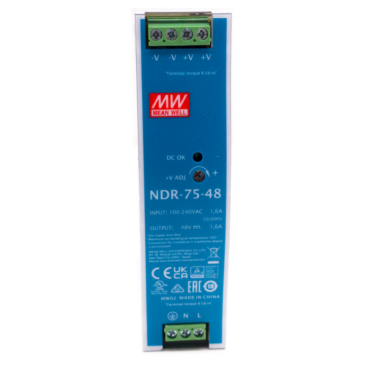 HIKVISION NDR-75-48 48V 5A DIN sliedes barošanas bloks