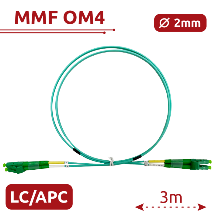SAFIRE SF-LC-APC-LC-APC-OM4-DX-3M-A 3m OM4 LC/APC optiskais kabelis