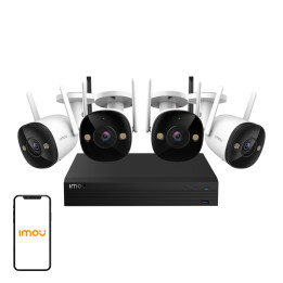 UZRAUDZĪBAS KOMPLEKTS/NVR1104HS-W-S2/4-F22 Wi-Fi, 4 KANĀLU HDD 1 TB — 1080p 2,8 mm IMOU