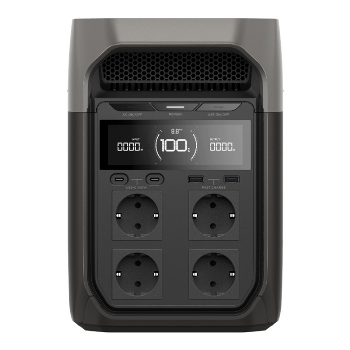 EcoFlow DELTA 3 pārnēsājamā spēkstacija + 400 W saules paneļu komplekts (D3-400 W-SB)
