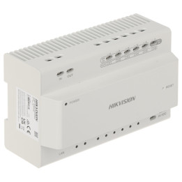Hikvision DS-KAD706Y Divu vadu sadalītājs piekļuves kontrolei, DIN sliedes stiprinājums, barošanas avots