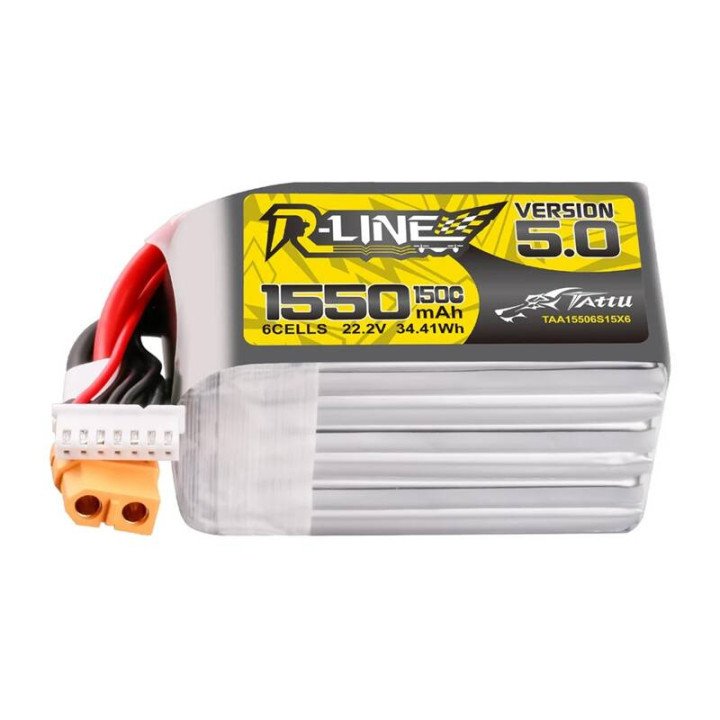 Lipo Tattu R-Line versija 5.0 1550mAh 22.2V 150C 6S akumulators ar XT60 savienotāju