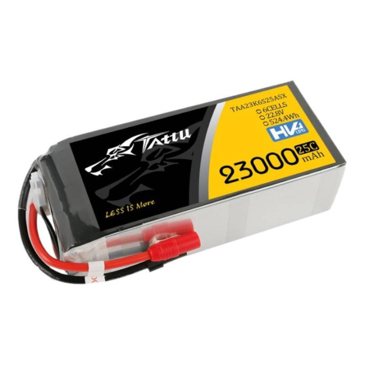 Tattu 23000mAh 22,8V 25C 6S1P Lipo akumulators ar XT150+AS150