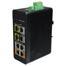 DAHUA XS-SW0704HIPOE-MGF-120-DIN управляемый PoE+ коммутатор 7 портов
