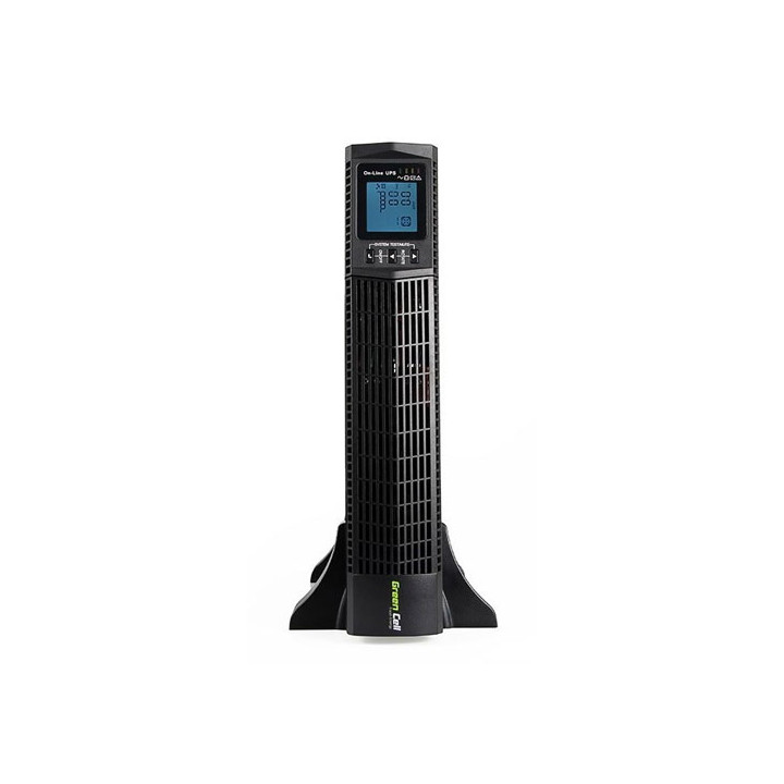 Источник бесперебойного питания (ИБП) в рэковый корпус Green Cell GC-UPS14 с дисплеем RTII, 2000VA