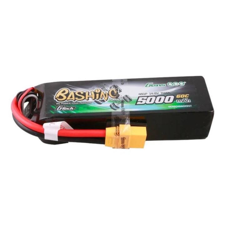 Gens ace G-Tech 5000mAh 14,8V 4S1P 60C Lipo akumulators ar XT90 Plug-Bashing sēriju