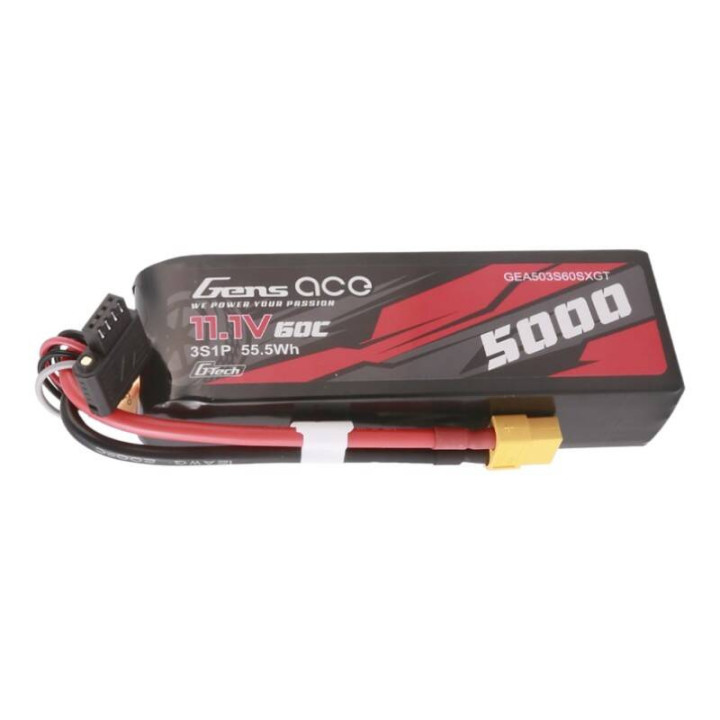 Gens ace G-Tech 5000mAh 11.1V 60C 3S1P Lipo ar XT60 spraudni