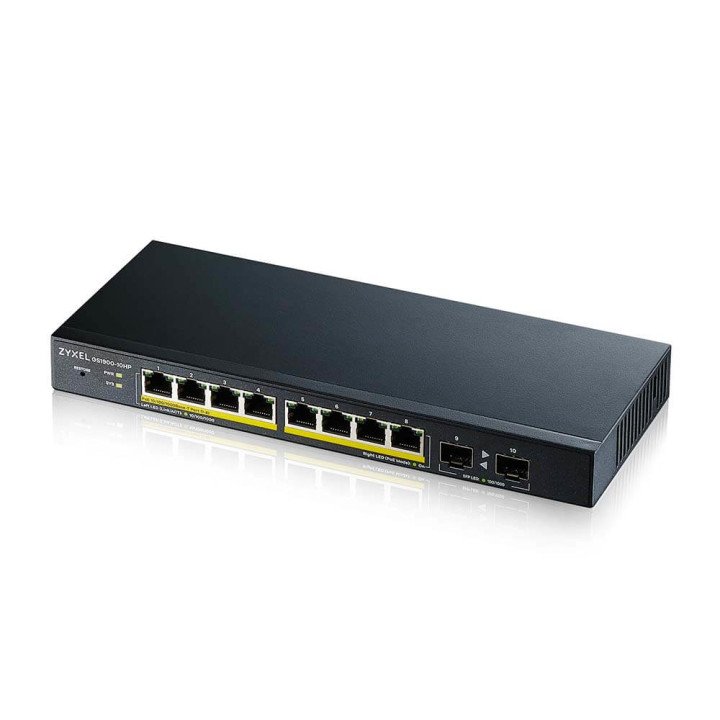 ZyXEL GS1900-10HP-EU0102F 8-портовый PoE коммутатор 70 Вт