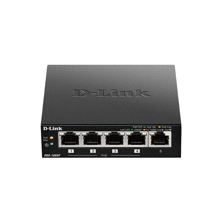 D-Link DGS-1005P/E PoE+ коммутатор 5 портов 60W