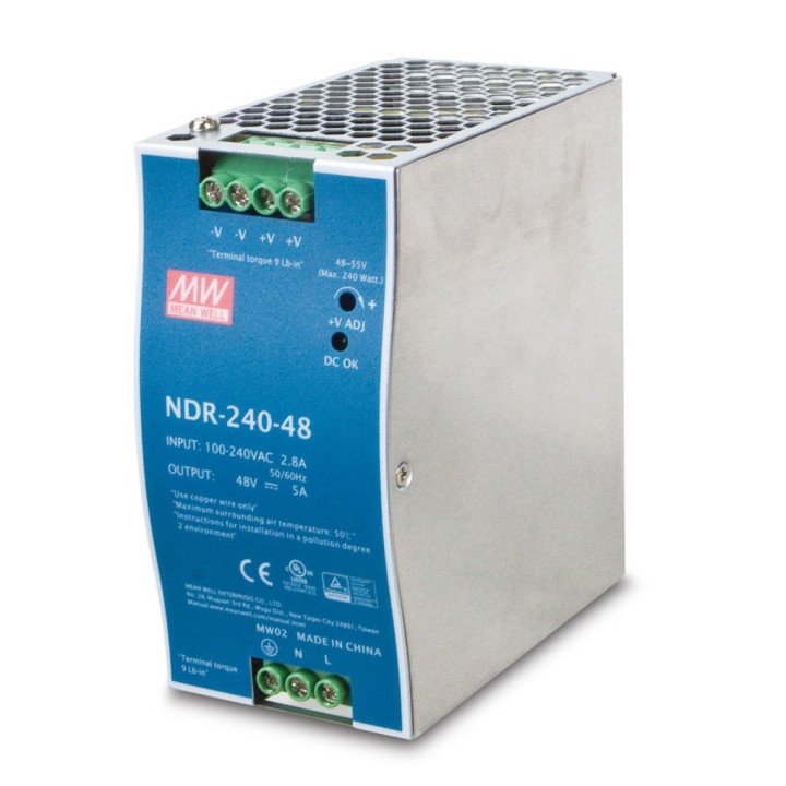PLANET PWR-240-48 240W DIN-sliežu PSU 48-56V