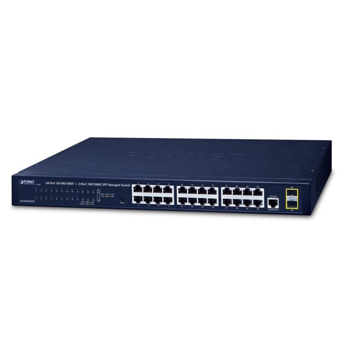 PLANET GS-4210-24T2S pārvaldāms Gigabitu slēdzis 24+2 SFP