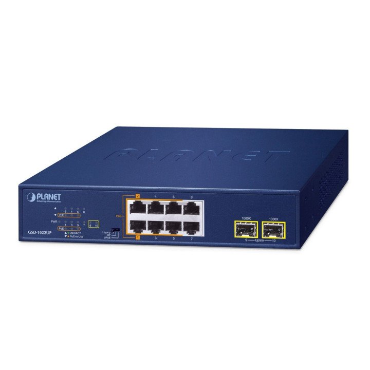 PLANET GSD-1022UP PoE slēdzis 180W 802.3bt
