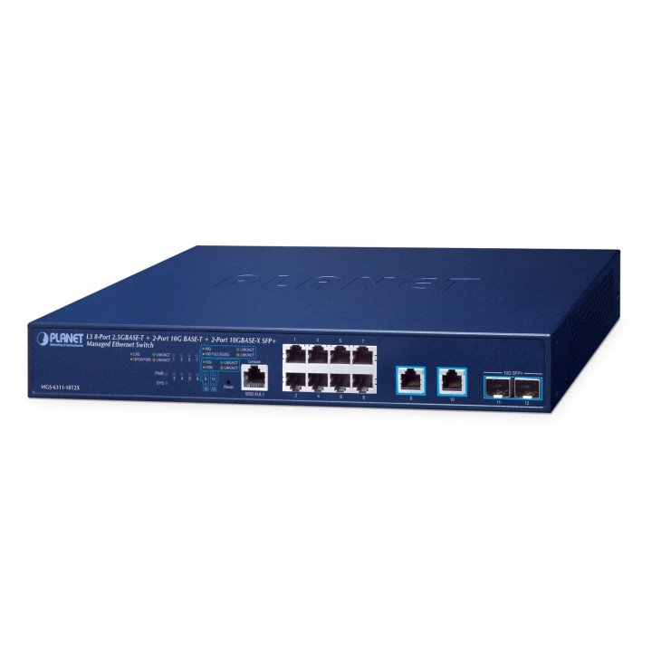 PLANET MGS-6311-10T2X L3 pārvaldīts slēdzis 8x2.5G+2x10G+2xSFP+